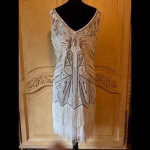 BABEYOND White Flapper Dress